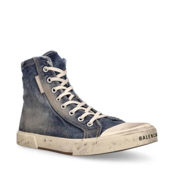 Balenciaga Paris Denim High Top Sneakers Blue Size 8US/41EU/7UK